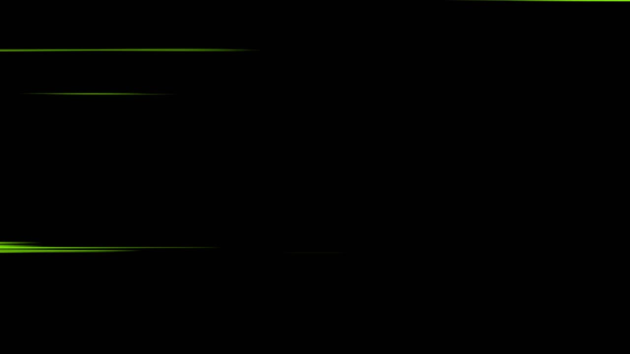 Horizontal green anime-style speed lines streak across the screen, a perfect overlay for adding a sense of speed, motion, or retro sci-fi flair