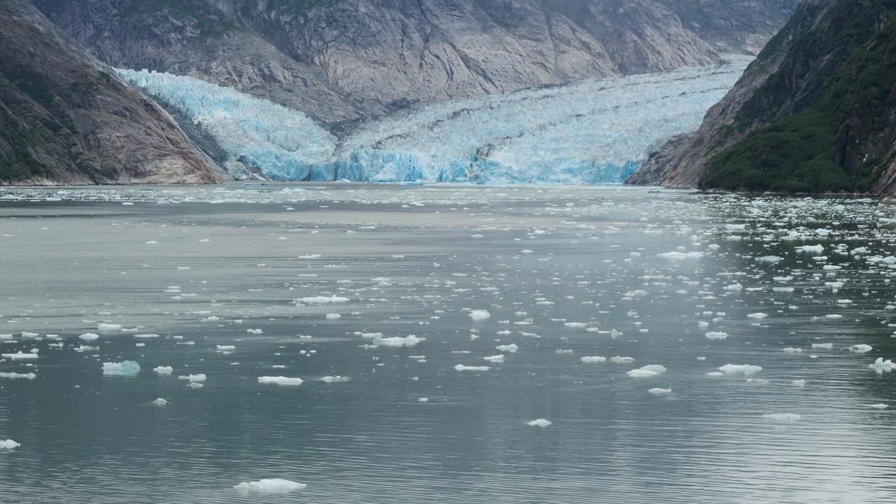 Dawes Glacier, Endicott Arm fjord, Alaska. Wide shot of the frozen landscape.