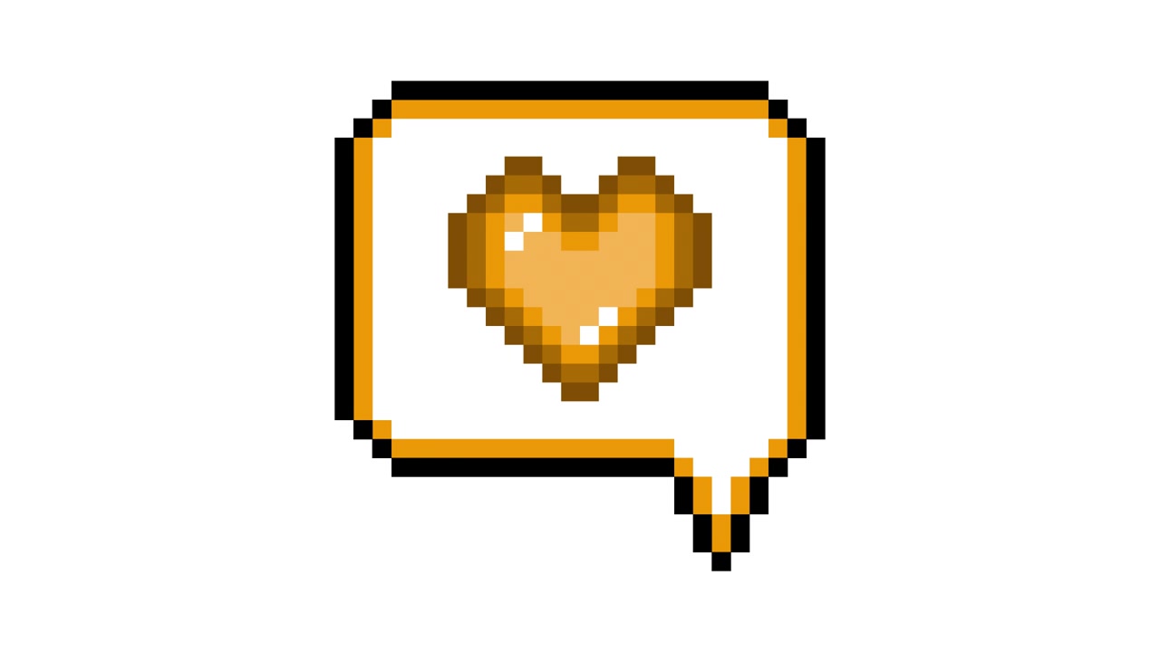 Animazione pop-up di icone Pixel Art con cuore nel fumetto (8).mov
