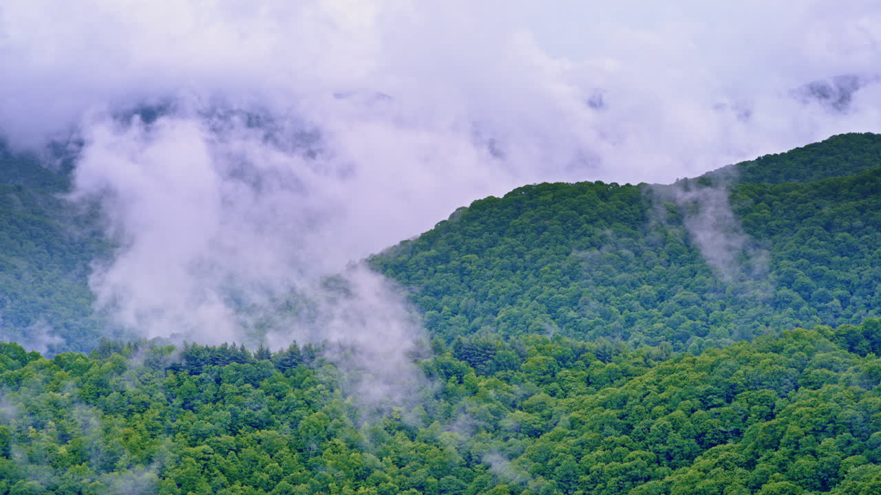A dramatic aerial capture of the fog-laced Smoky hills