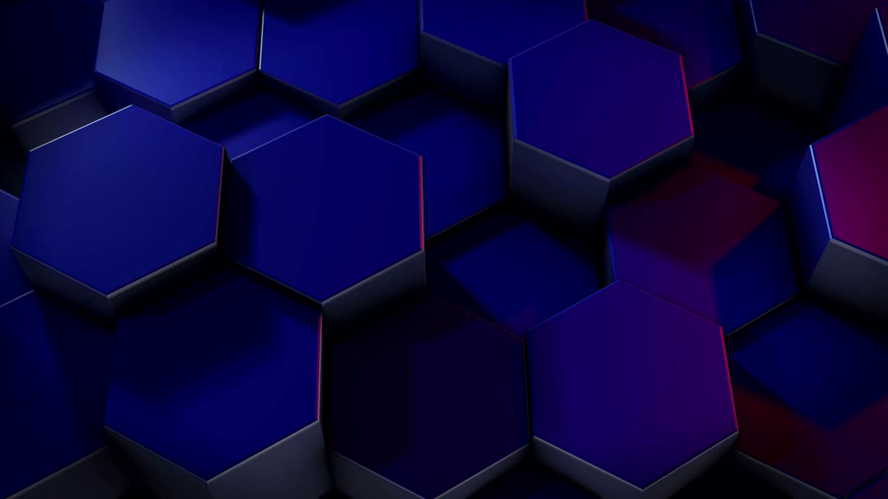 Abstract moving technology hexagons background
