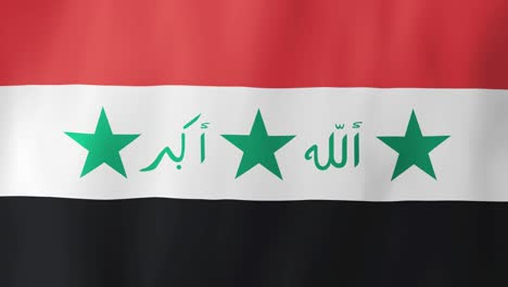 realistic iraq flag waving in the wind. 4k animation.