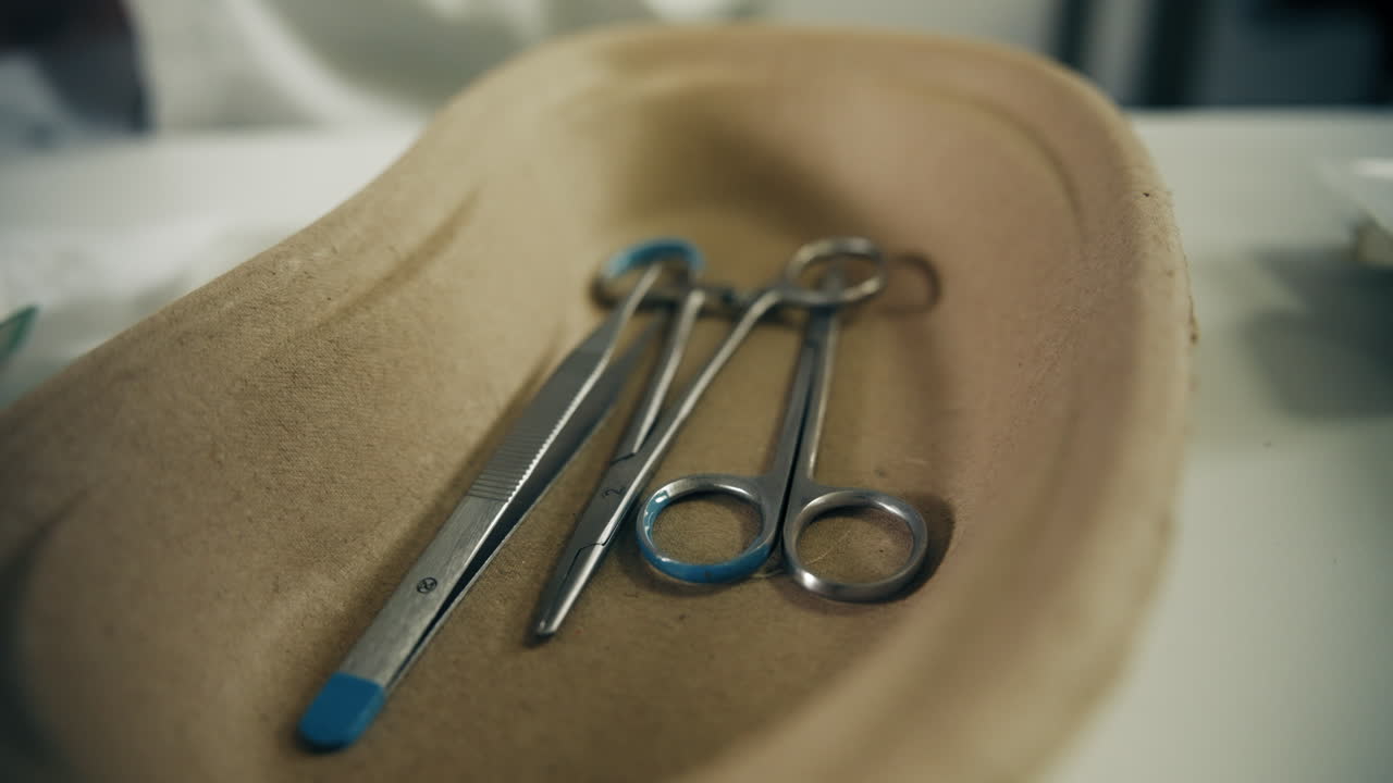 Medical Instruments in a Disposable Tray