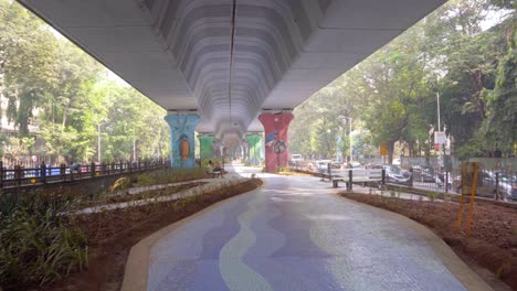 beautyful garden in dadar bottom of flyover bridge cam moving back to front