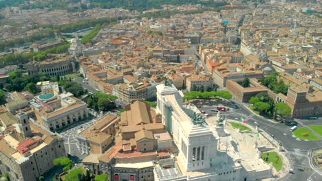 aerial of the colosseum in rome, italy