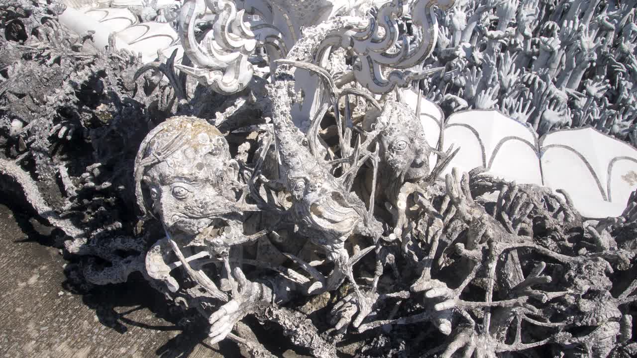 Sculptures at Wat Rong Khun (White Temple) in Chiang Rai, Thailand
