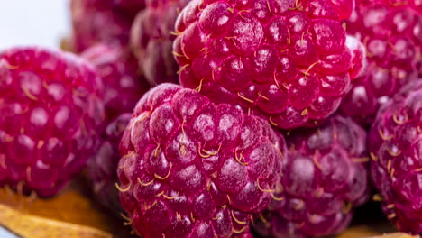 fruta de frambuesa de cerca, disparo macro