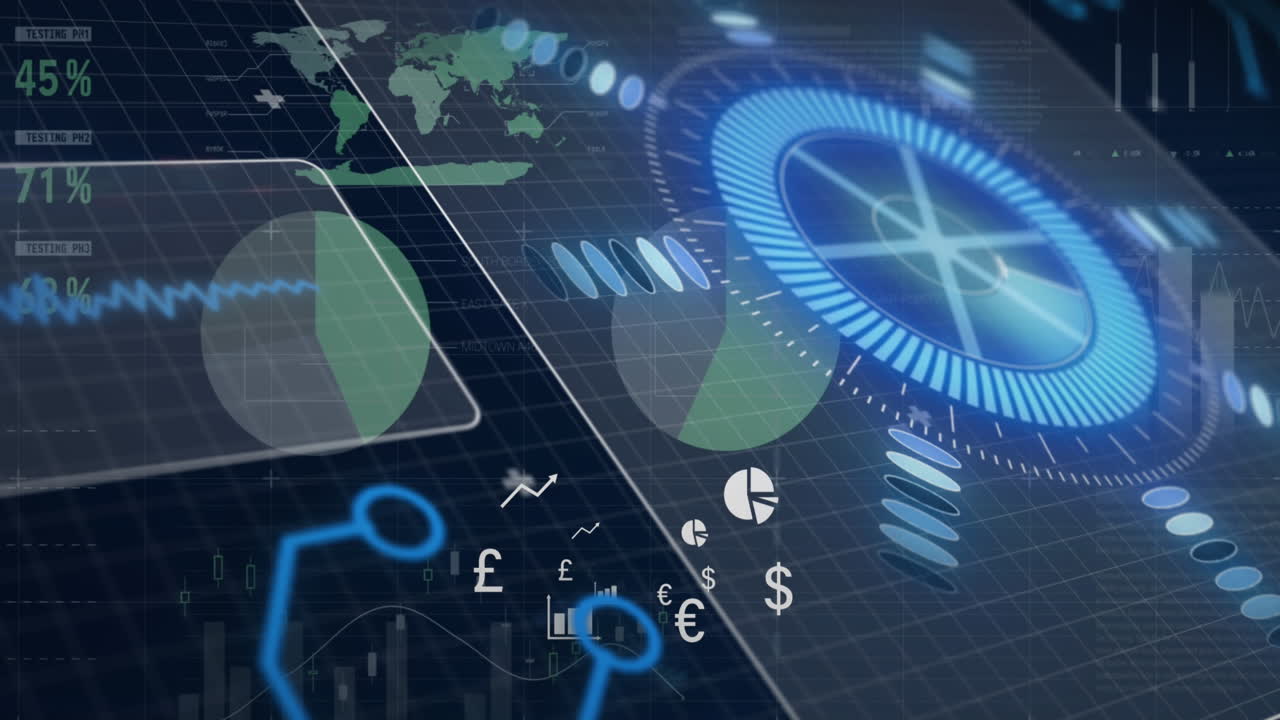 animación del escaneo del alcance y el procesamiento de datos