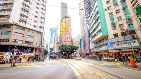 4k timelapse - rush hour busy time of hong kong island traffic. people running thair business