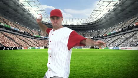 Baseball-pitcher-throwing-a-ball
