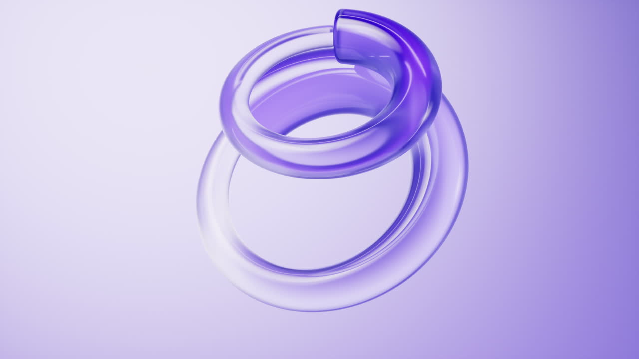 Sfondo di anello di vetro trasparente, rendering 3D