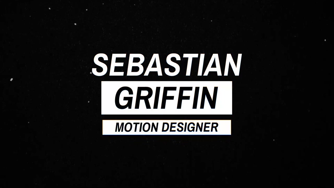 Tarjeta de título de Motion Graphics para Sebastian Griffin, Diseñador de Motion Graphics