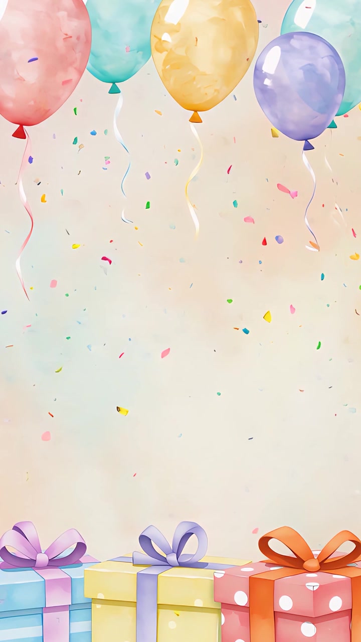 Fondo de cumpleaños con globos 4K