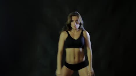 pretty girl doing fitness workout