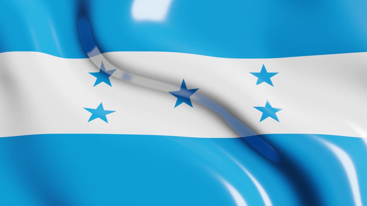 온두라스 국기 3d 렌더링 동적 배경, 4k 현실적인 원활한 루프 애니메이션 비디오 클립