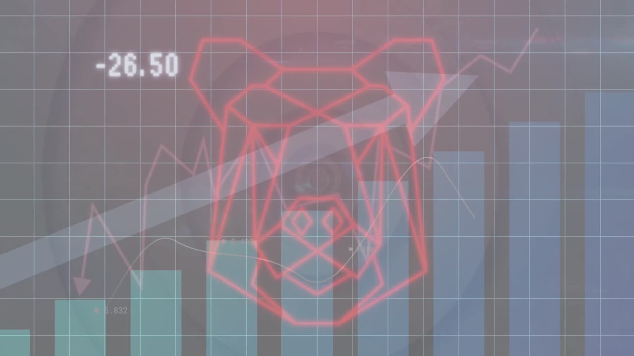 animación de gráficos, flecha y cabeza de oso