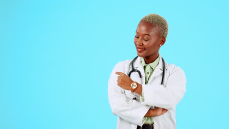 Mujer-Negra,-Retrato-O-Doctor-Apuntando-A-La-Maqueta