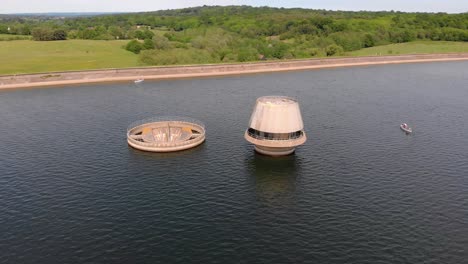 draw-off tower and overflow tower at a reservoir