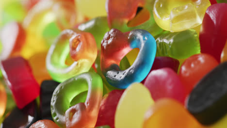 video of colourful jelly candy on white background