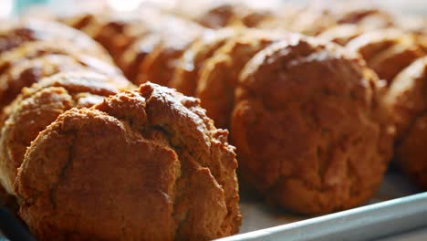 display of freshly baked cookies in coffee shop