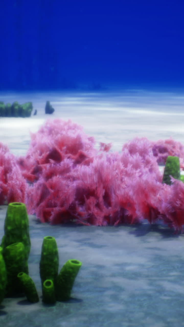 Colorful underwater coral reef thriving in the depths of the ocean