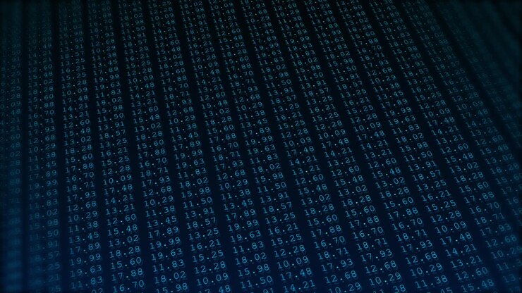 Digital data network animation depicting binary code data processing digits lines ai big data fusion