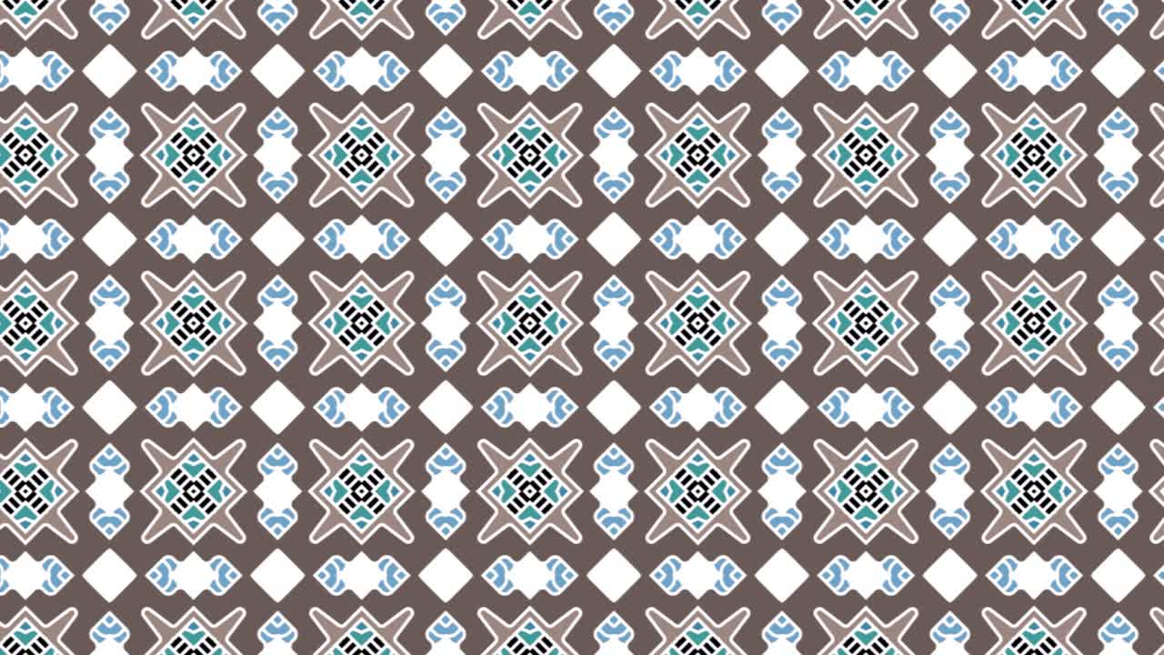 animación de patrón de mosaicos caleidoscópicos coloridos en colores gris negro