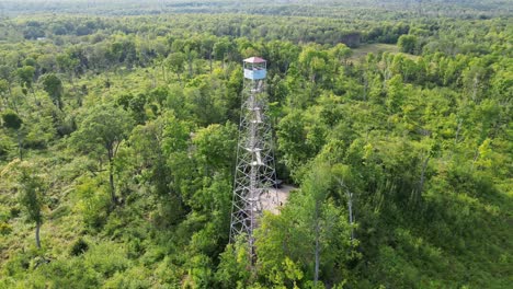 mountain fire lookout tower in the nicolet national forest of mountain, wisconsin