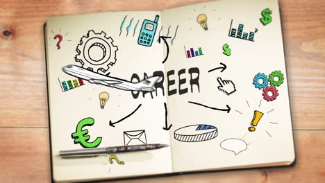 digital animation of career concept