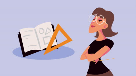 maestra en el carácter de la clase