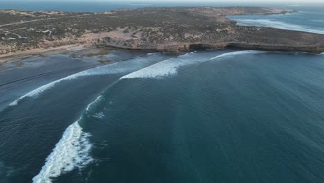 Aerial-Shot-Of-Legendary-Surfing-Point-On-Cactus-Beach,-Peaceful-Seascape,-South-Australia