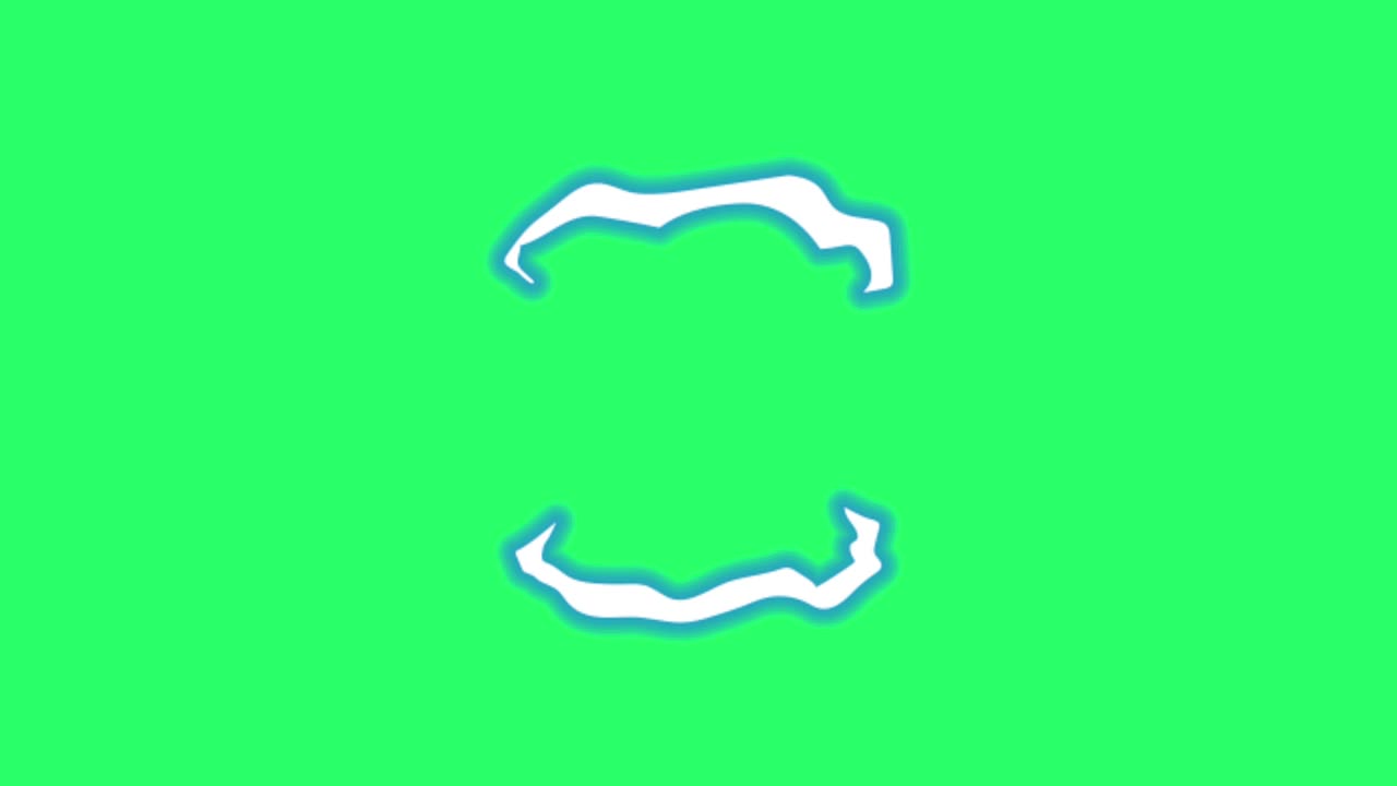 녹색 배경에 고립 된 전력의 북극 빛 모양의 애니메이션.