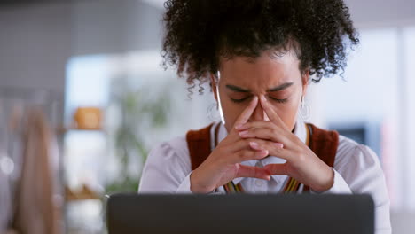 Burnout,-mental-health-and-tired-female-worker