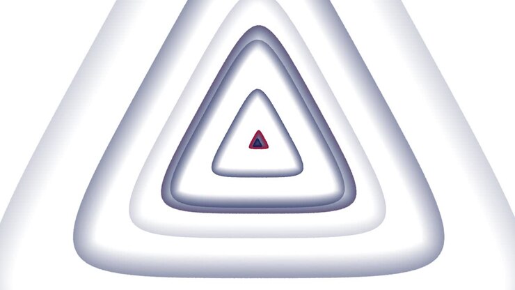 Abstract white coloring triangle with line seamless and futuristic colorful tunnel animation