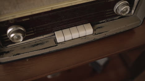 Retro-Radio-with-Tuning-Dials-on-Wood