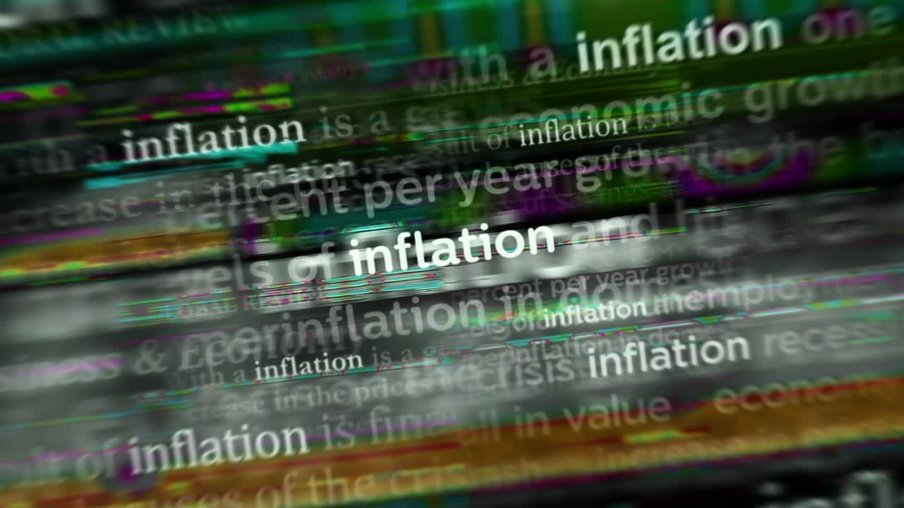 titulares de noticias medios con la inflación, la recesión y la crisis económica sin problemas de bucle