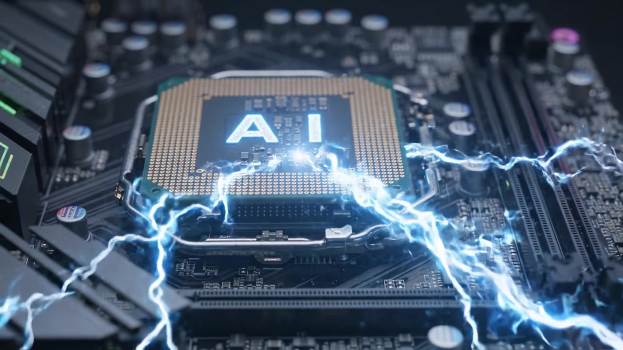 A Close-Up Exploration of a Modern CPU Installation on a High-Tech Motherboard, Highlighting Intricate Circuitry and Advanced Computing Power