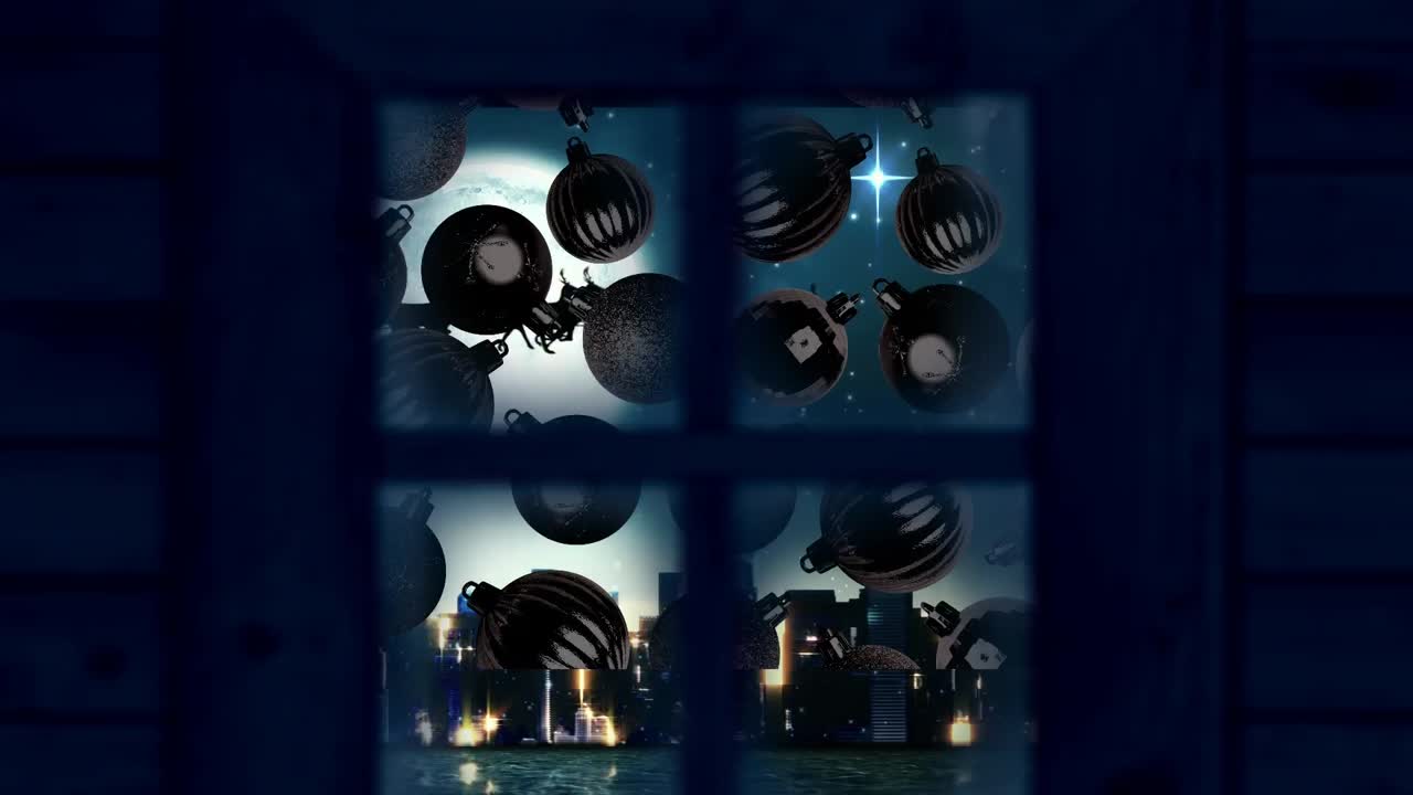 크리스마스 겨울 풍경 을 통해 볼 수 있는 산타클로스 의 애니메이션