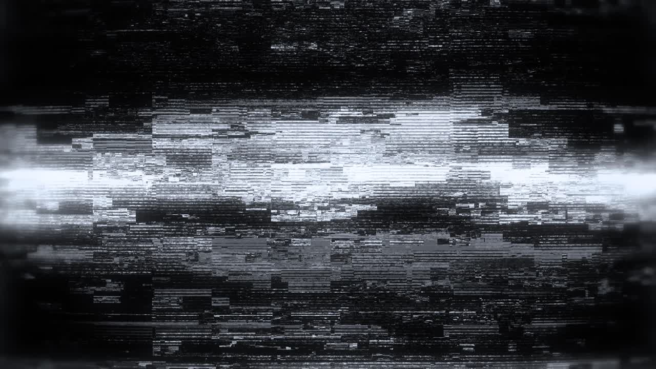 Glitch digitale, rumore statico e interferenza