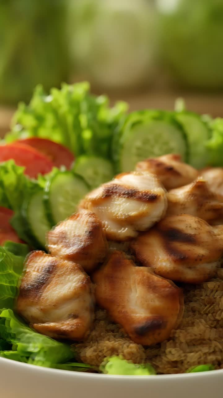 Insalata Fresca e Salutare su Sfondo Sfocato 4K
