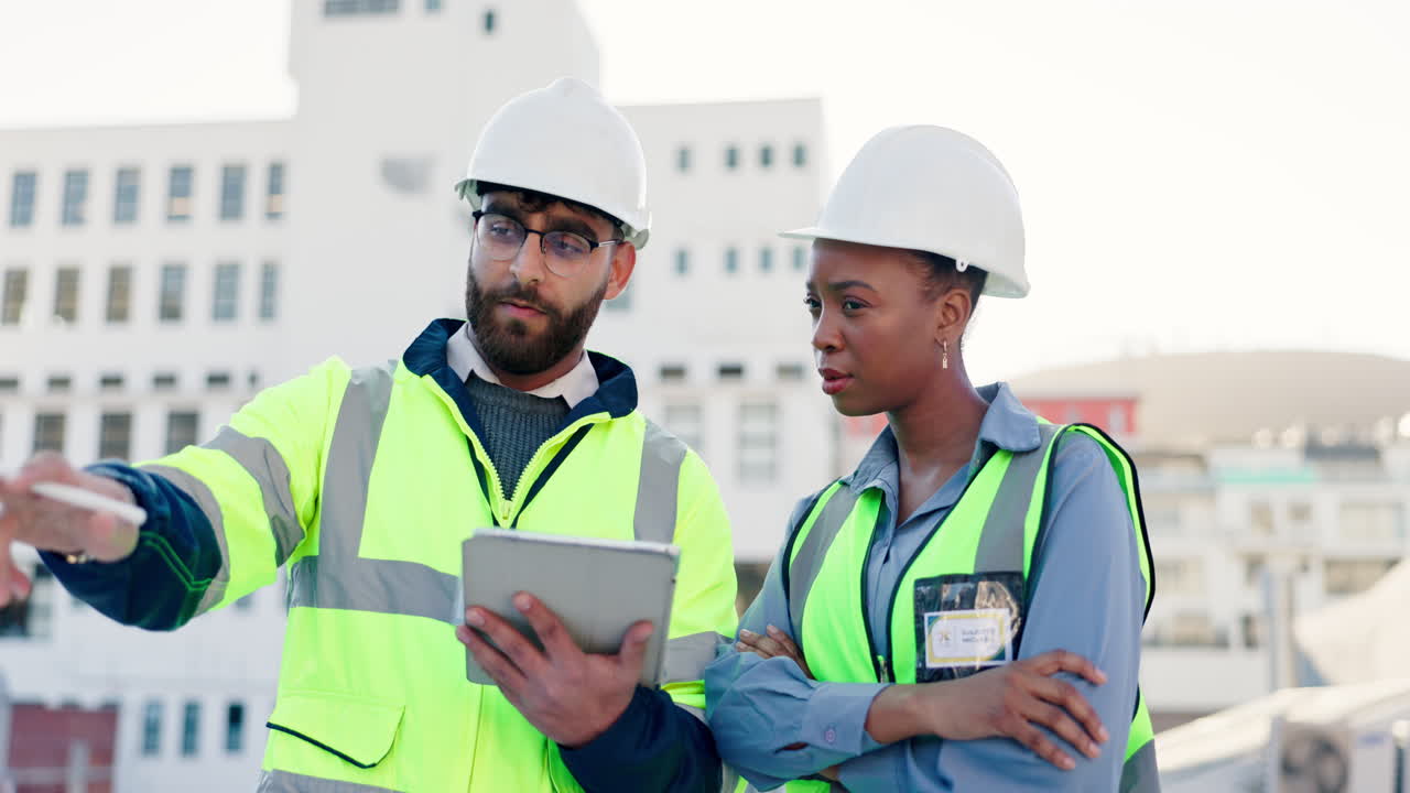 equipo de construcción discutiendo el proyecto