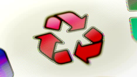 icono de reciclaje en la pantalla. bucle.