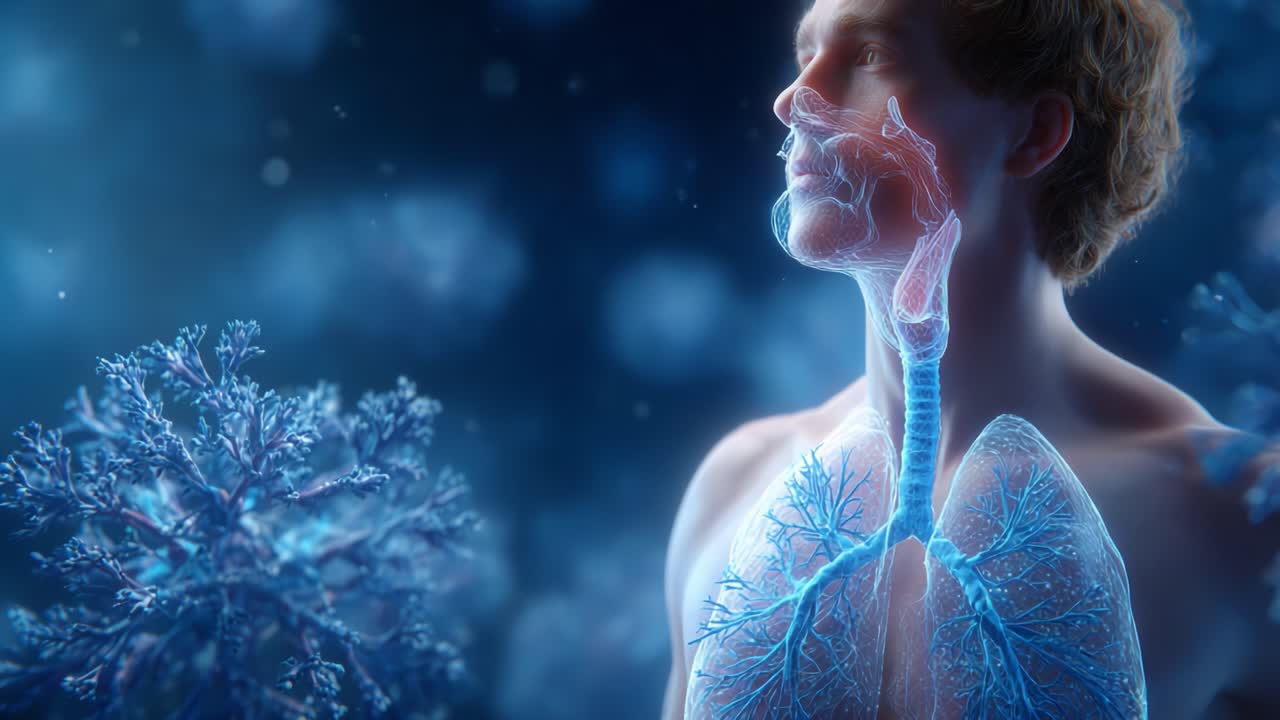 A Stunning Visualization of the Human Respiratory System: Exploring the Complex Anatomy and Functionality of Lungs in Harmony with the Environment