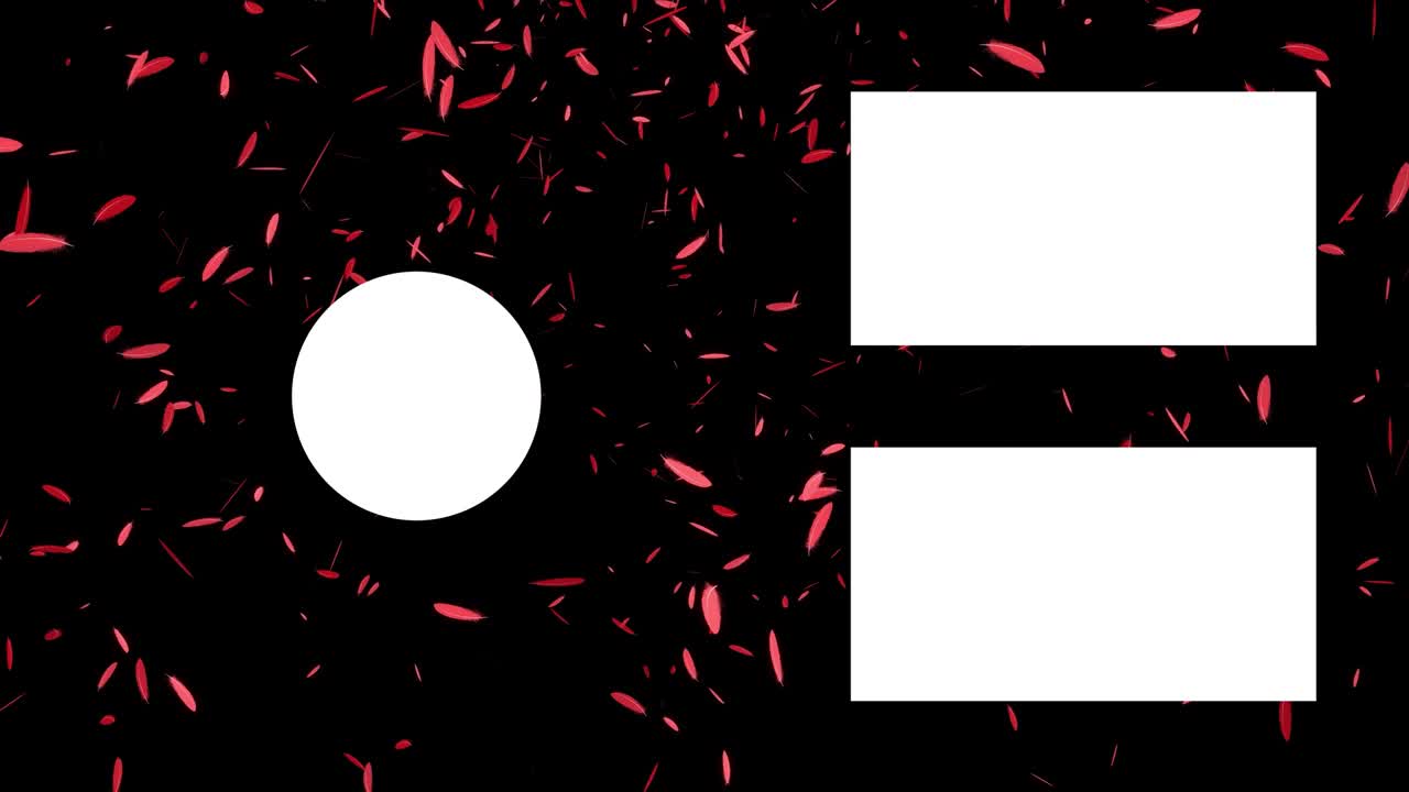 털 떨어지는 입자 끝 카드 끝 화면 모션 그래픽