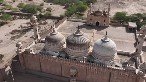 drone captured cinematic parallax overhead footage of derawar fort in day time