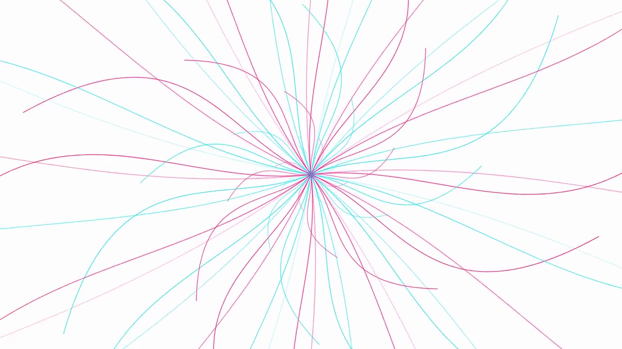 Animazione Astratta di Linee Curve Rosa e Blu Rotanti