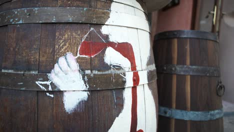 painted wine barrels