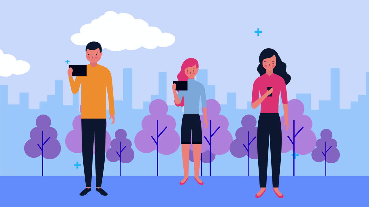 jovens empresários que usam smartphones no campo