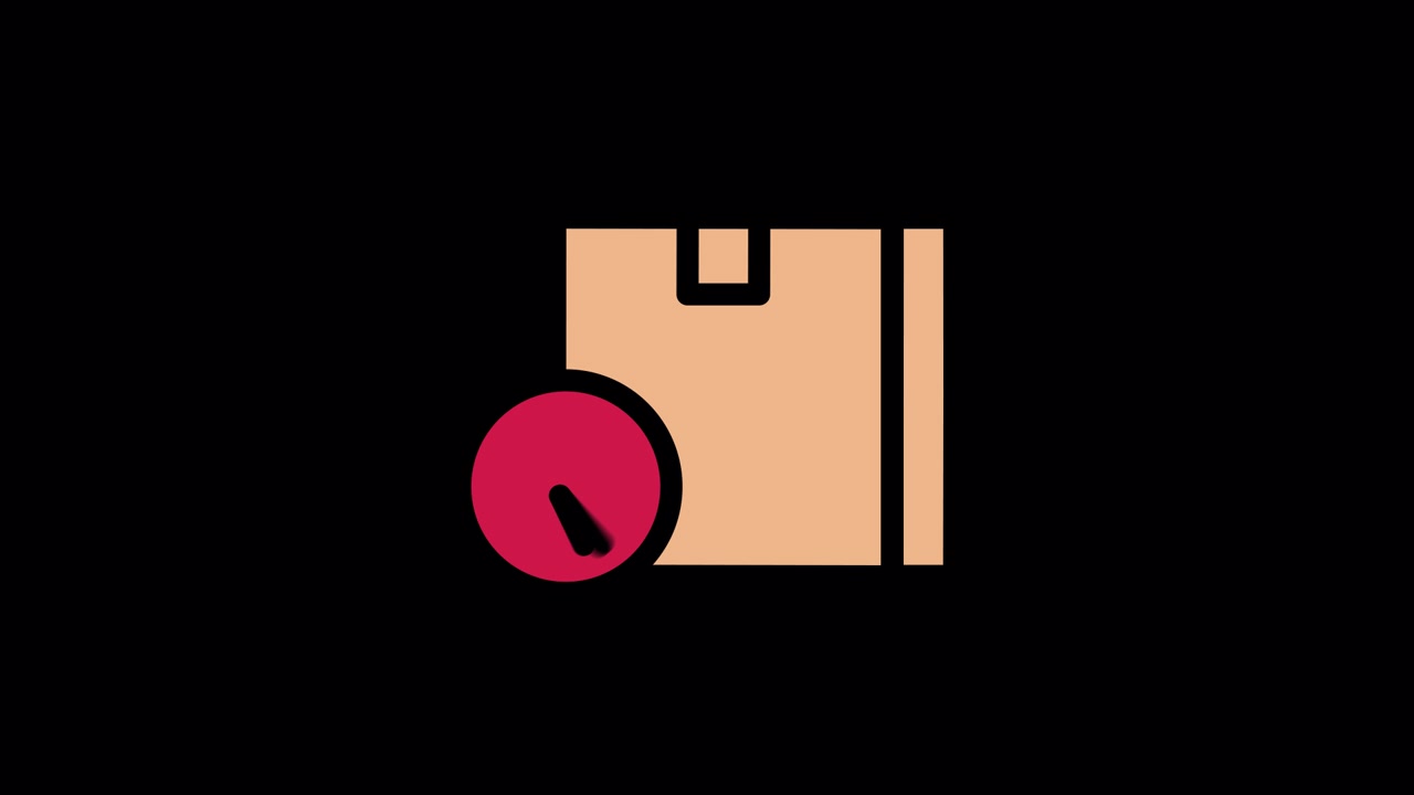 Animated Icon of Package and Clock for Shipping Time