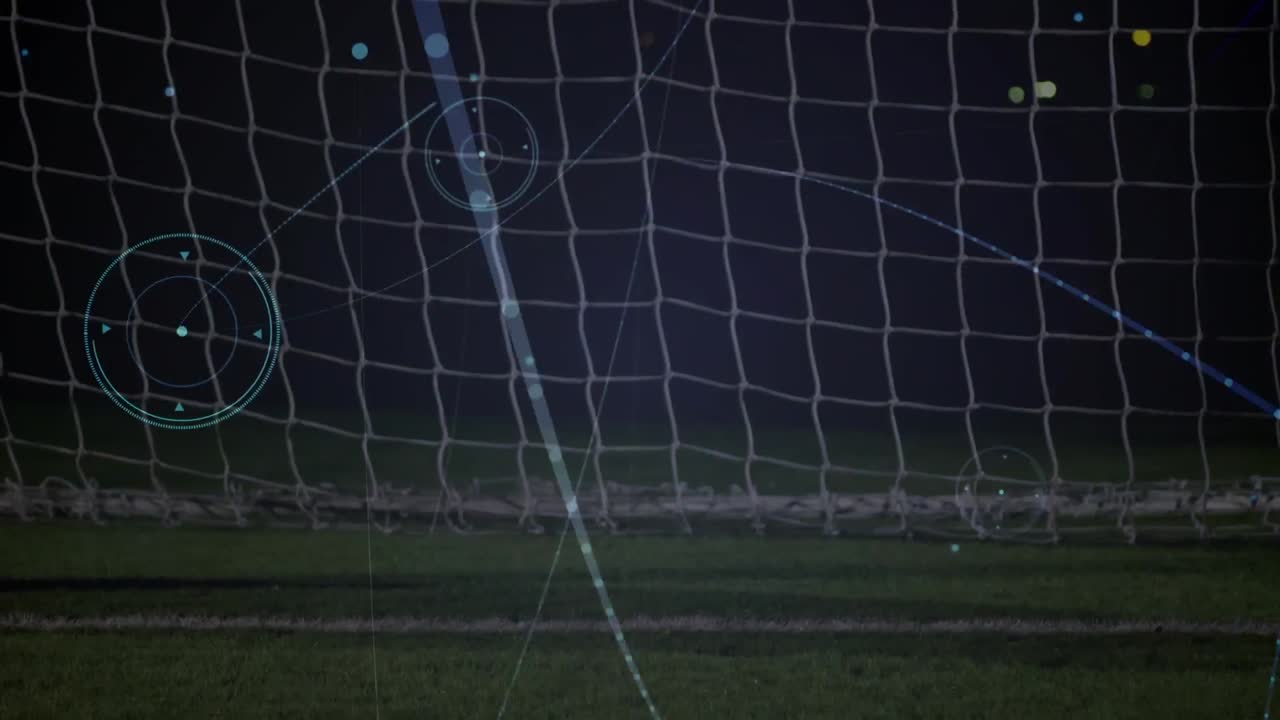 Bir futbolcunun üzerinde bağlantı ağları animasyonu